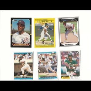 Ricky Henderson Oakland As Yankees Fleer Leaf Topps Donruss Upper Deck Pinnacle